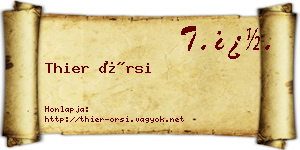 Thier Örsi névjegykártya